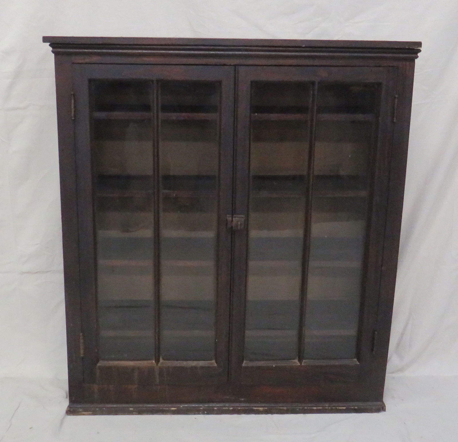 Primitive Pine Glass Door Country Store Cupboard (1 of 3)