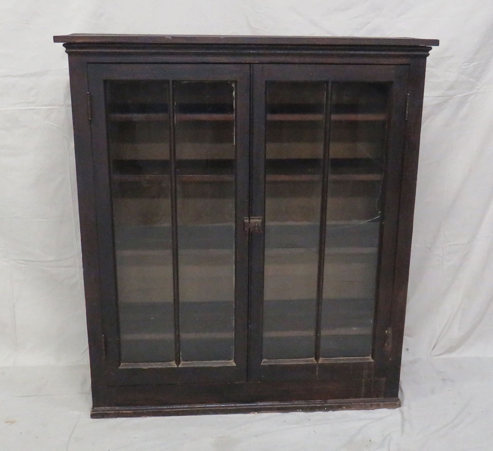 Primitive Pine Glass Door Country Store Cupboard (1 of 3)