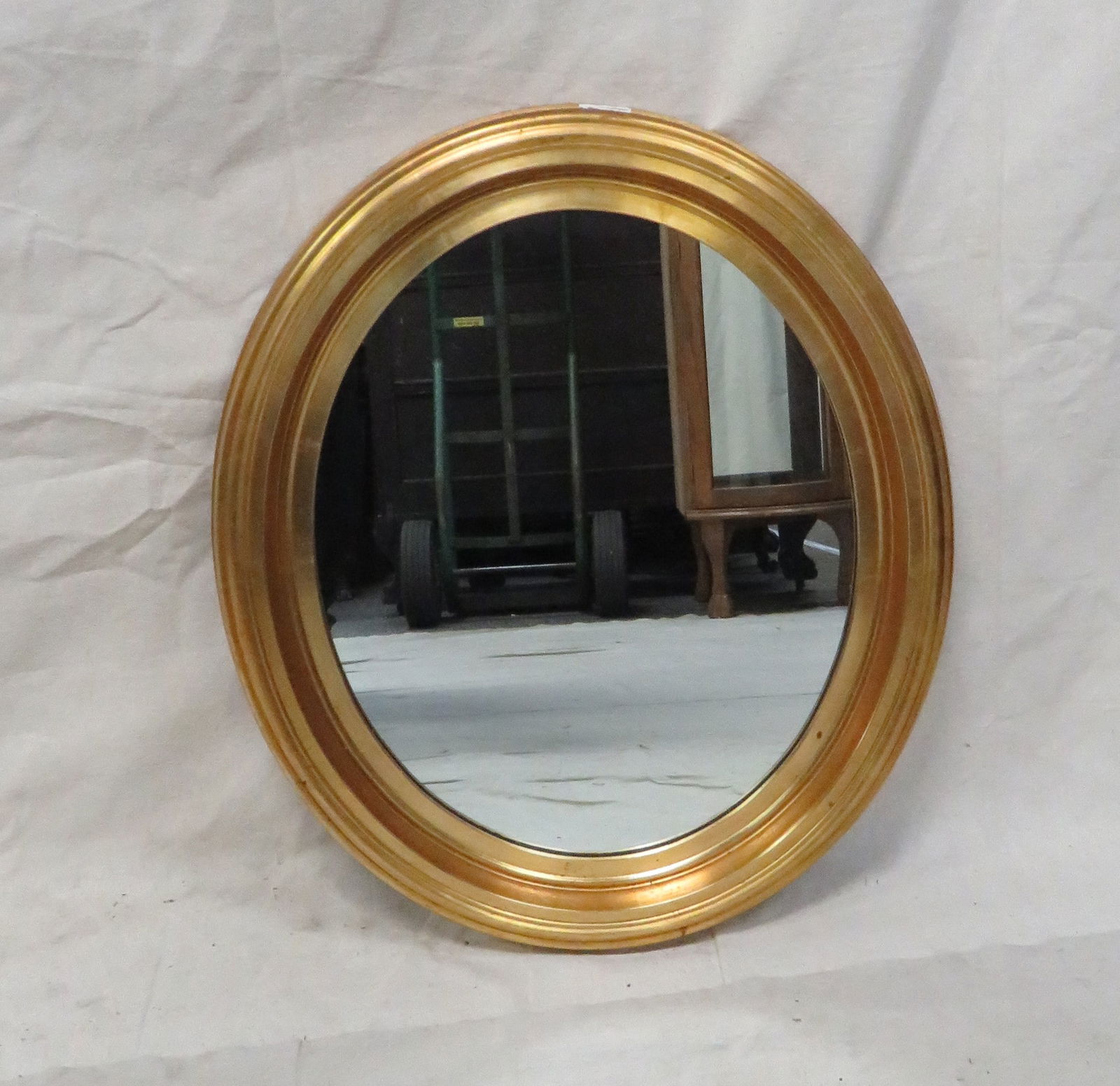 Vintage J.A. Olson Oval Gold Leaf Mirror (1 of 1)
