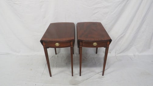 Pair of Councill Craftsmen Inlaid Pembroke Tables