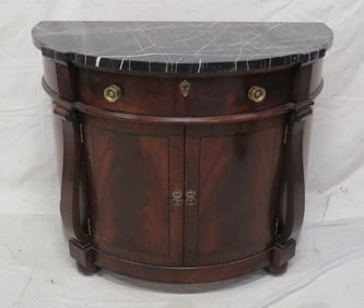 Henredon Historic Natchez Demi Lune w/ Marble Top