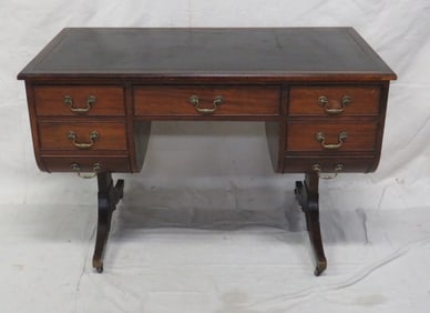 Vintage Mahogany Regency Leather Top Desk