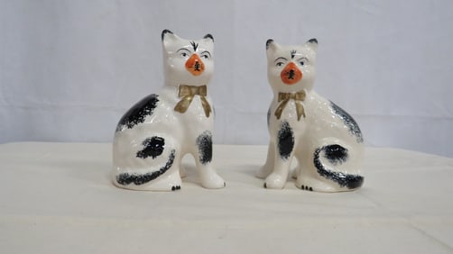 Vintage Staffordshire Style Cat Figures
