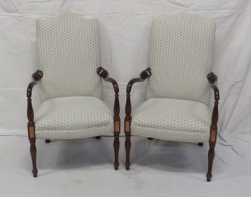 Pair of Wesley Hall Federal Style Fireside Chairs