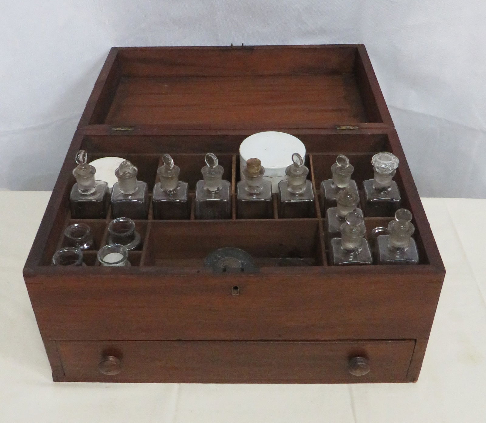 Antique Mahogany Apothecary Chest (1 of 3)