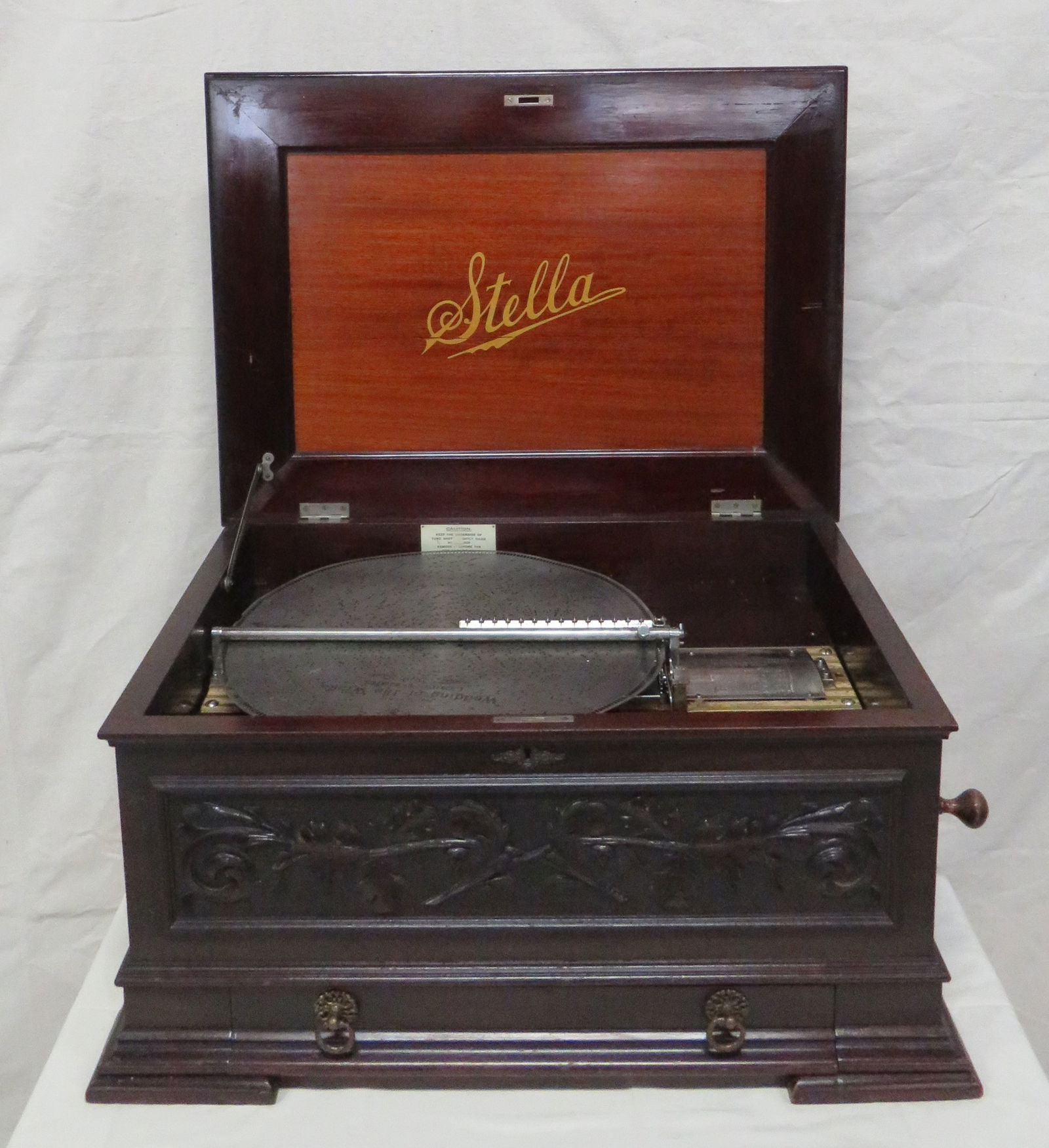Stella Antique Mahogany Swiss Music Box & Discs