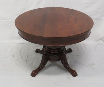 Antique Empire Flame Mahogany Center Table