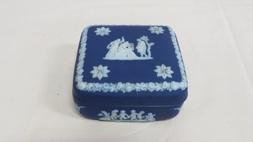 Wedgwood Deep Blue Jasperware Trinket Box