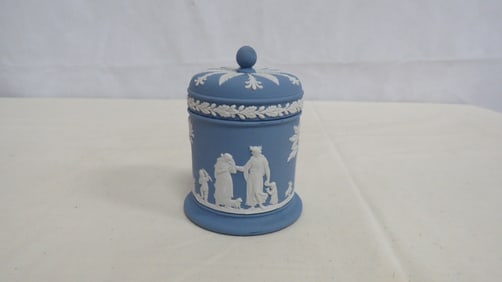 Wedgwood Blue Jasperware Tobacco Jar