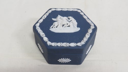 Wedgwood Deep Blue Jasperware Trinket Box