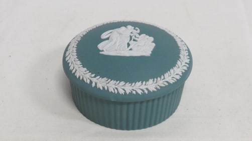 Wedgwood Green Jasperware Trinket Box