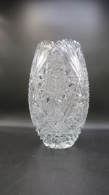Large Vintage Cut Glass Vase