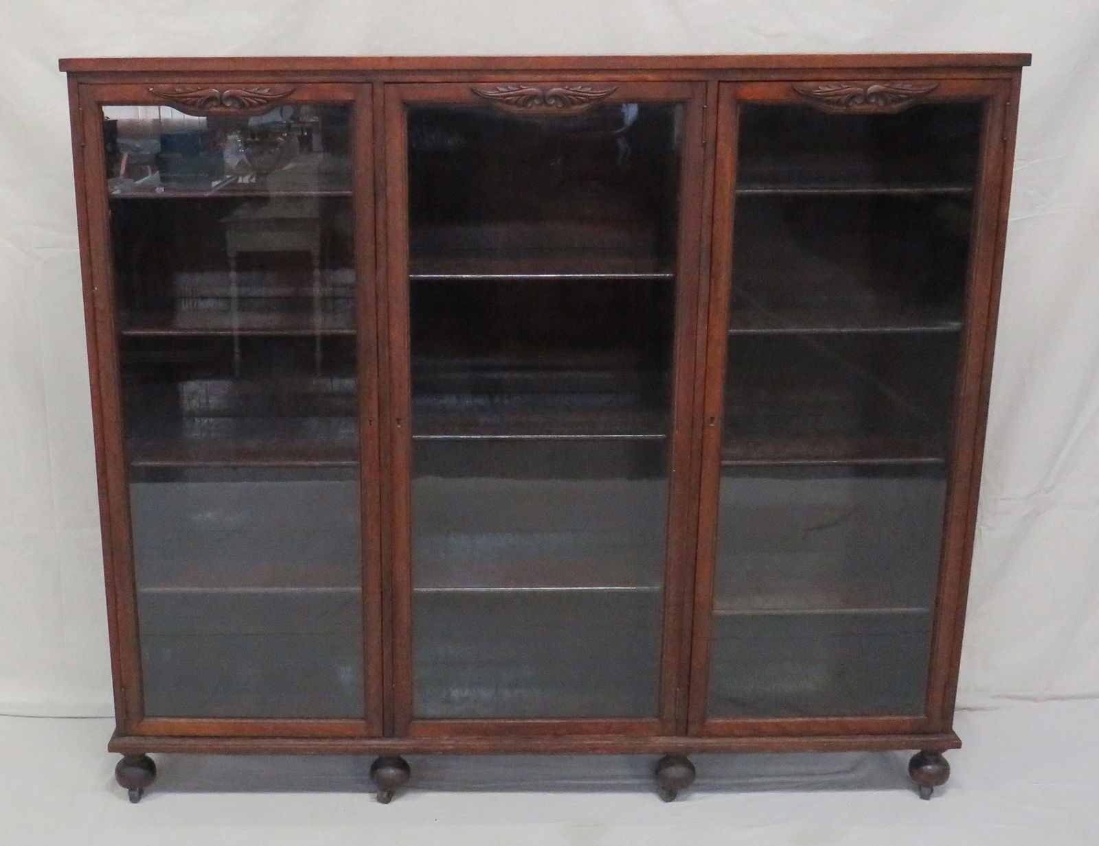 Antique Berkey & Gay Triple Door Bookcase (1 of 5)