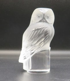 Lalique Crystal Owl Figure