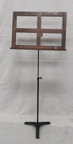 Antique Hamilton Oak & Iron Base Music Stand