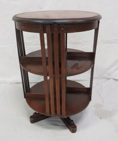 Antique Edwardian Revolving Circular Bookcase