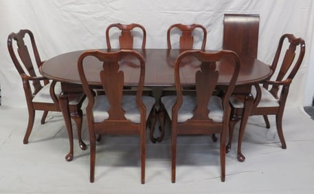 Vintage Cherry Crescent Dining Table & Chairs