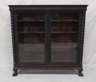 Antique Empire Classical Double Door Bookcase