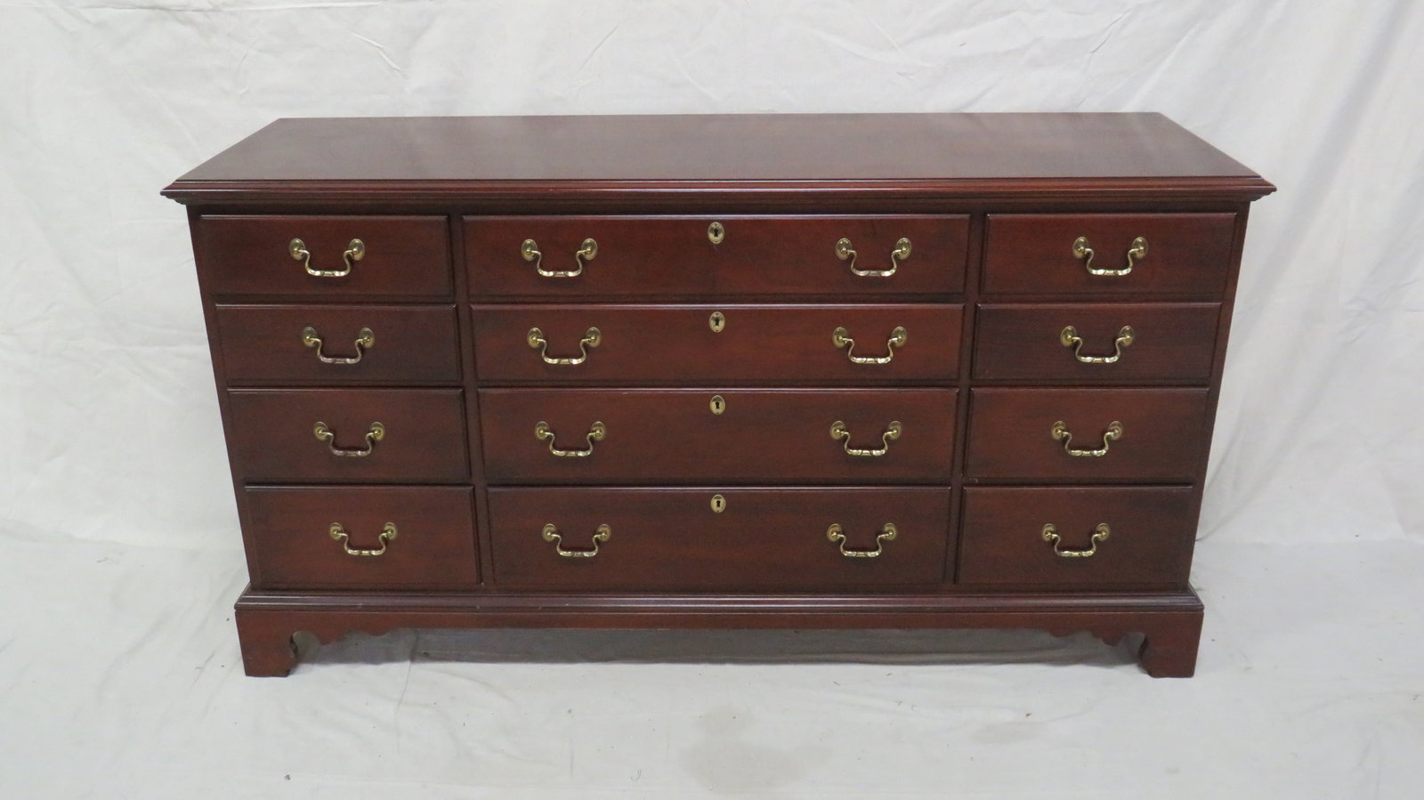 Vintage Link Taylor Mahogany Dresser: Vintage Link Taylor Mahogany Dresser in good condition, Dovetailed Drawers with Brass Hardware, 34''H x 64''W x 20''D