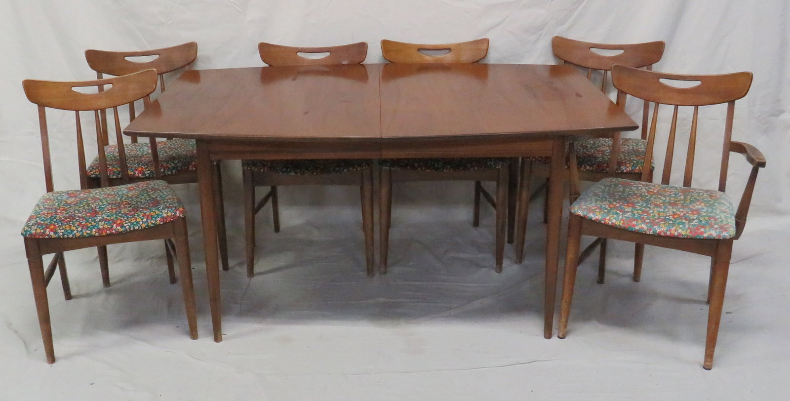 Mid Century Walnut Surfboard Dining Table & Chairs (1 of 6)