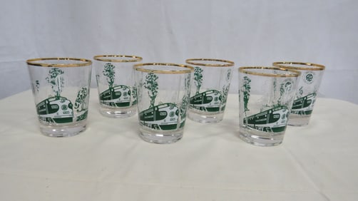 Vintage Southern Railroad Rocks Barware Glasses