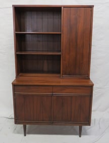 Mid Century Modern Dixie Walnut China Cabinet