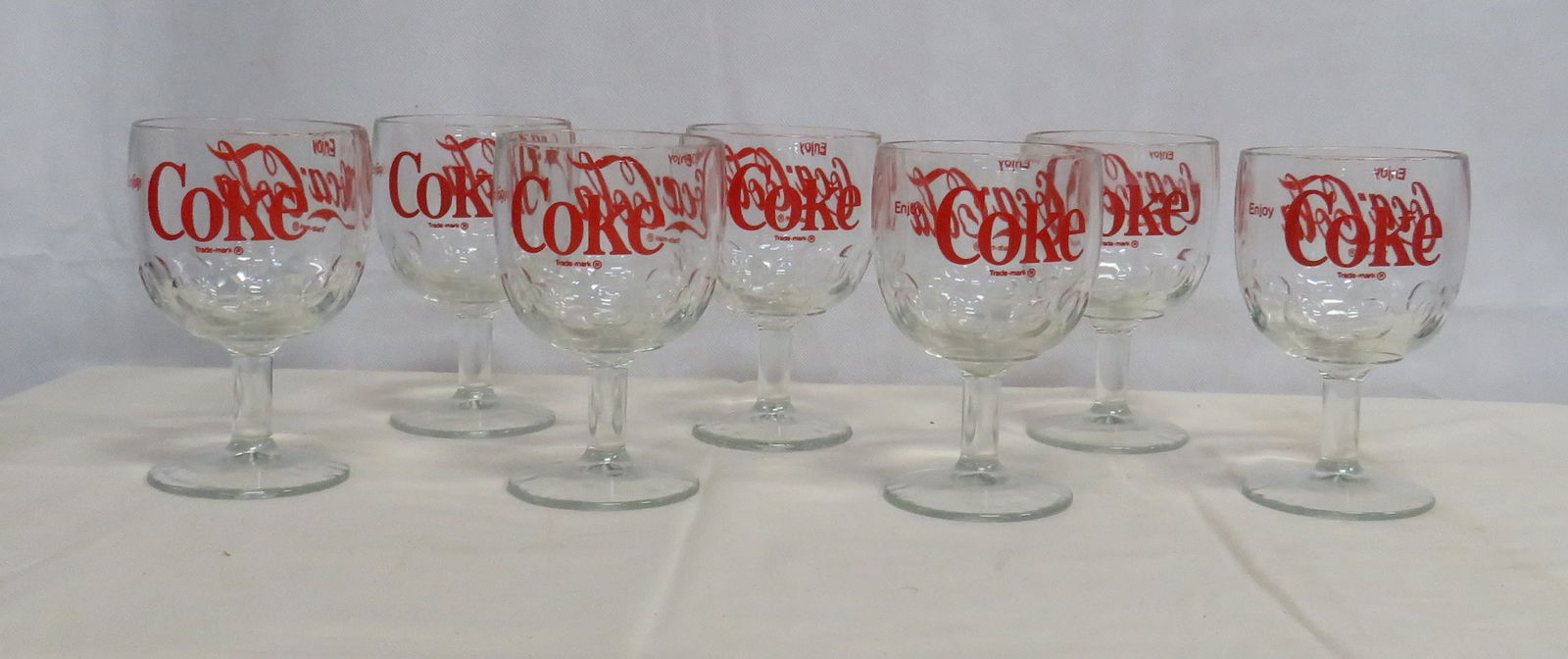 Vintage 1970's Enjoy Coca-Cola Glass Goblets (1 of 6)