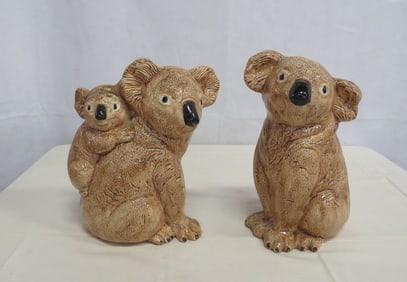 Vintage Pair Koala Bear Family Firgures