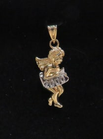 Michael Anthony 14kt Gold Cherub Pendant