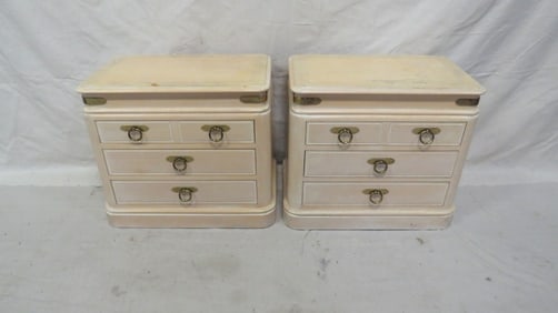 Vintage Sherrill Hollywood Regency Bedside Chests