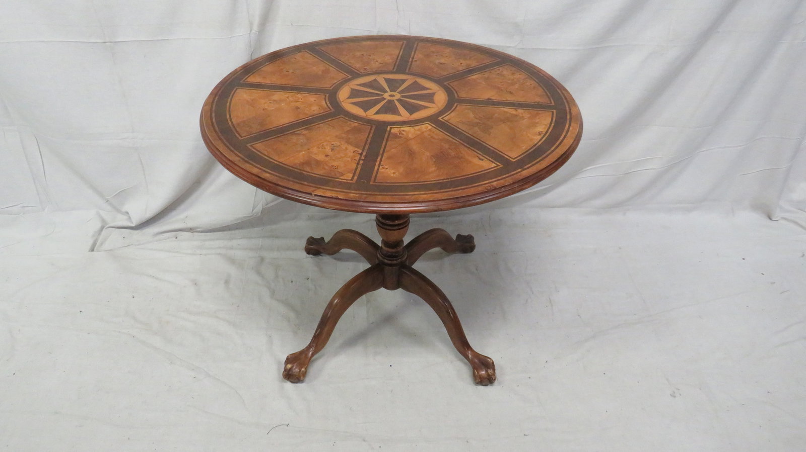 Vintage Round Inlaid Center Table (1 of 3)