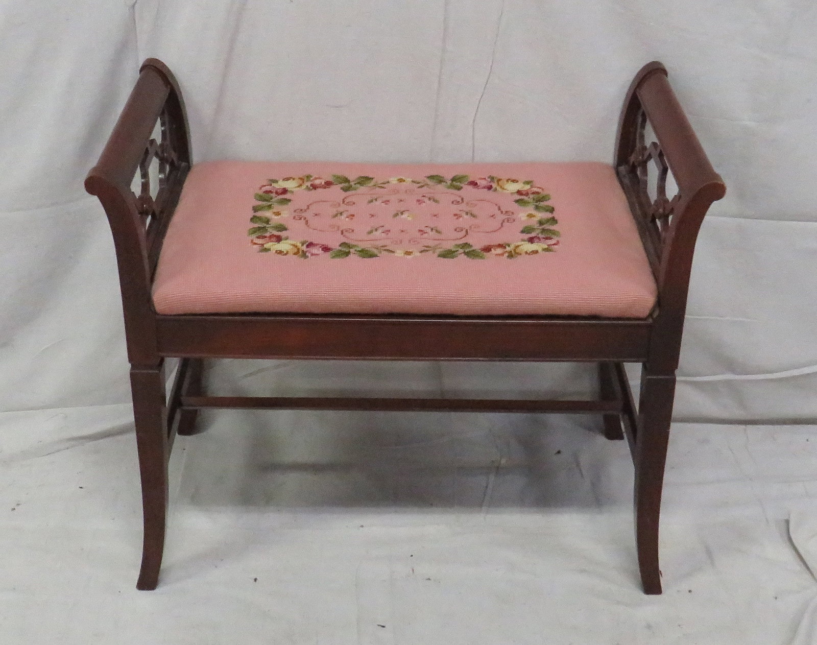 Antique Mahogany Vanity Stool (1 of 3)