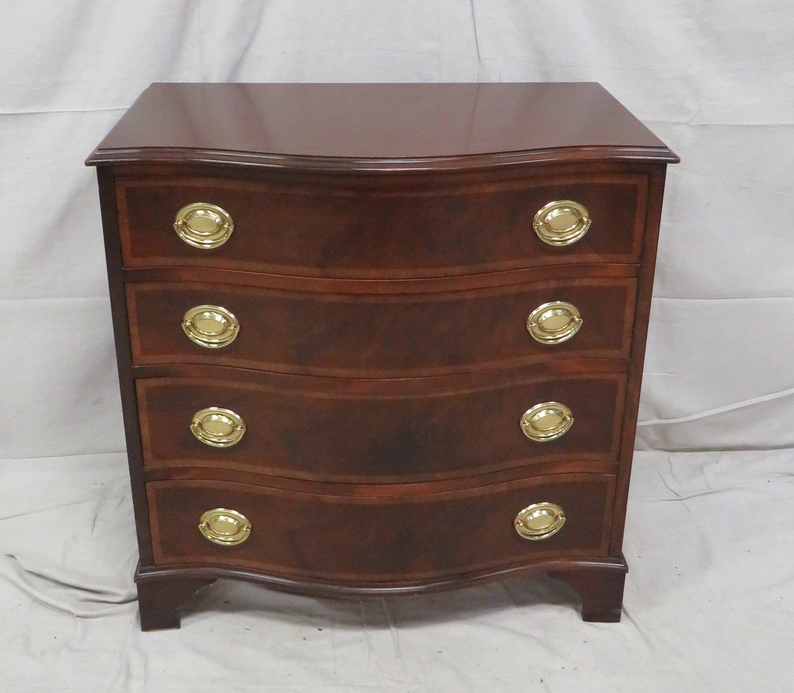 Antique Mahogany Serpentine Chest of Drawers (1 of 3)