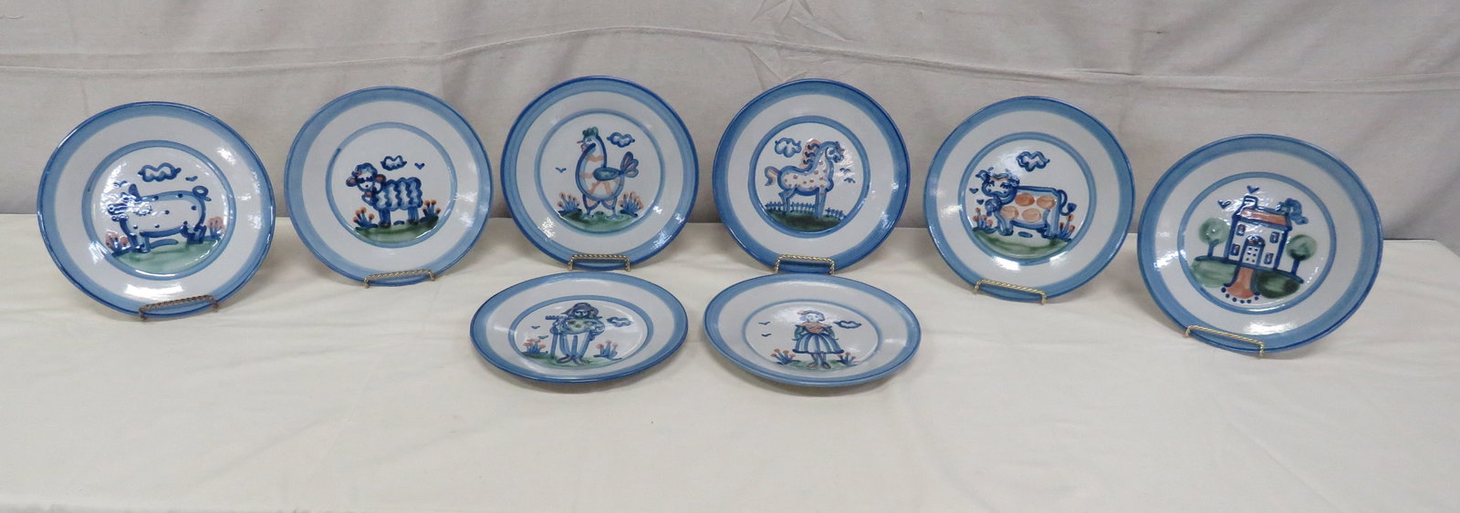 Eight 9" Hadley Pottery Plates (1 of 5)