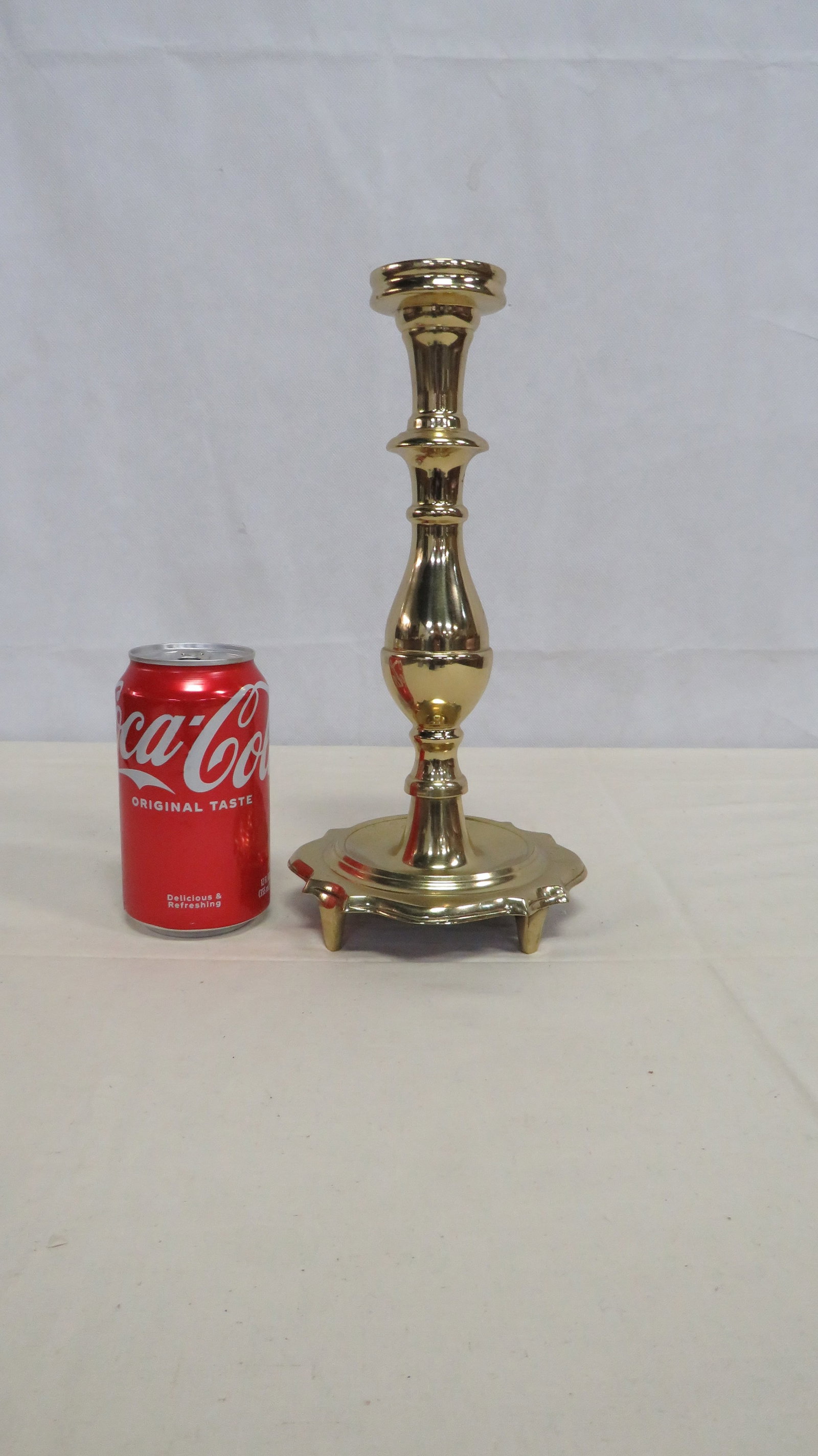 Vintage Solid Brass Harvin Footed Candlestick - 3