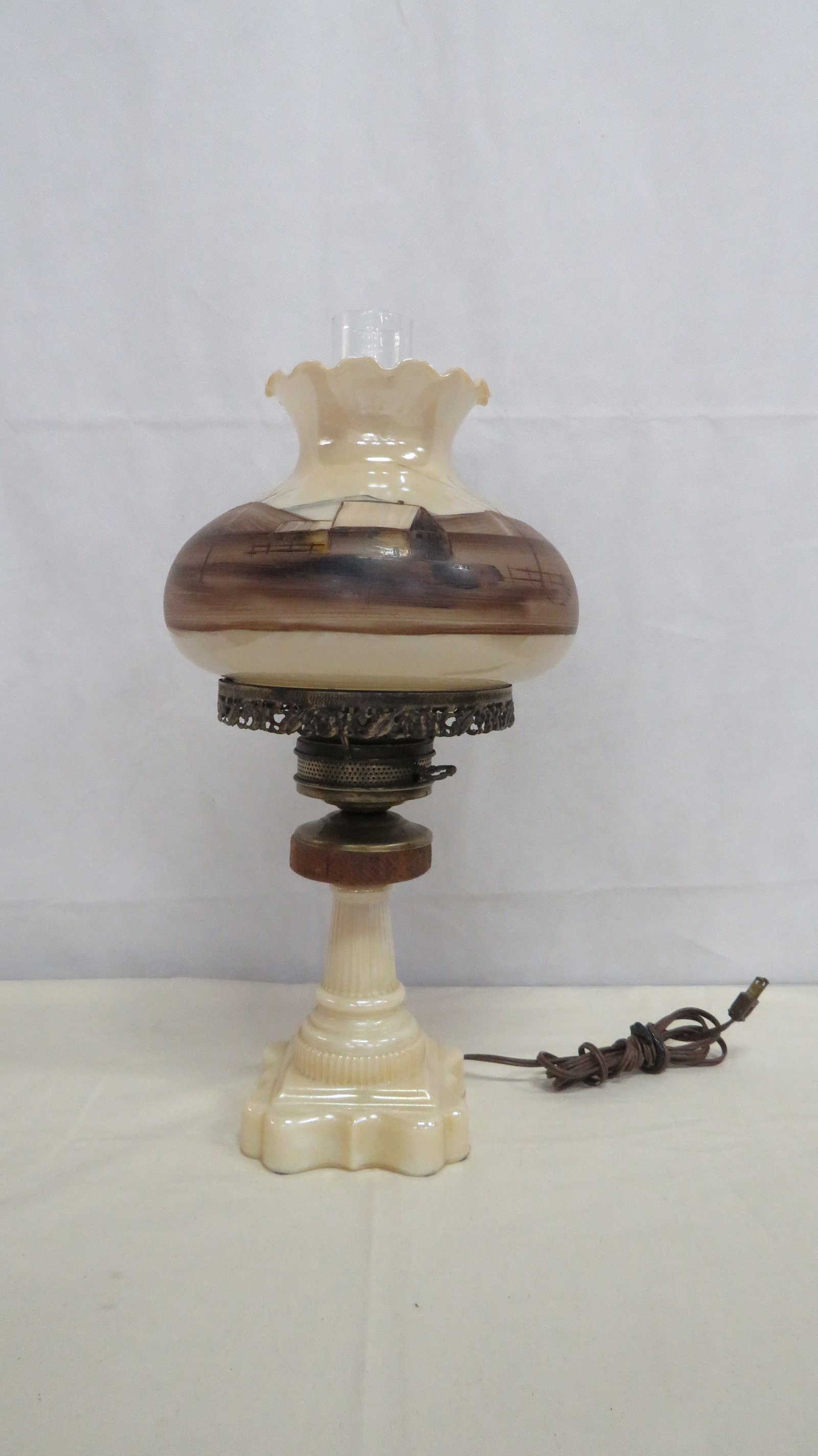 Vintage Alacite Lamp Hand Painted Shade (1 of 5)