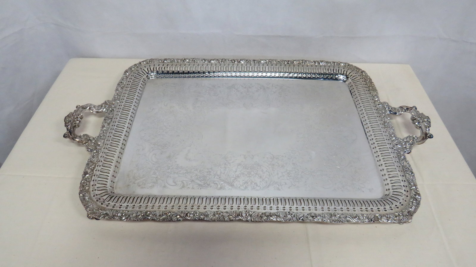 Vintage Large Webster Wilcox Silver Plate Tray (1 of 4)