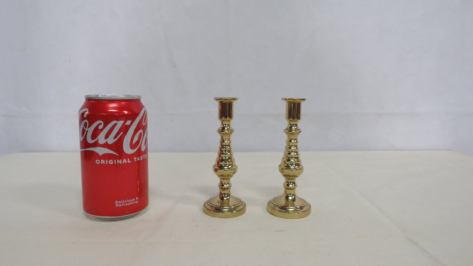 Vintage Solid Brass Beehive 5" Candlesticks - 3