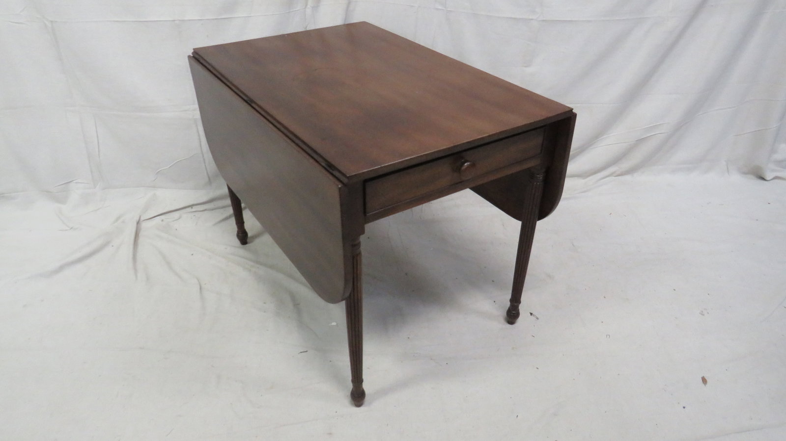 Early One Drawer Mahogany Drop Leaf Table (1 of 4)