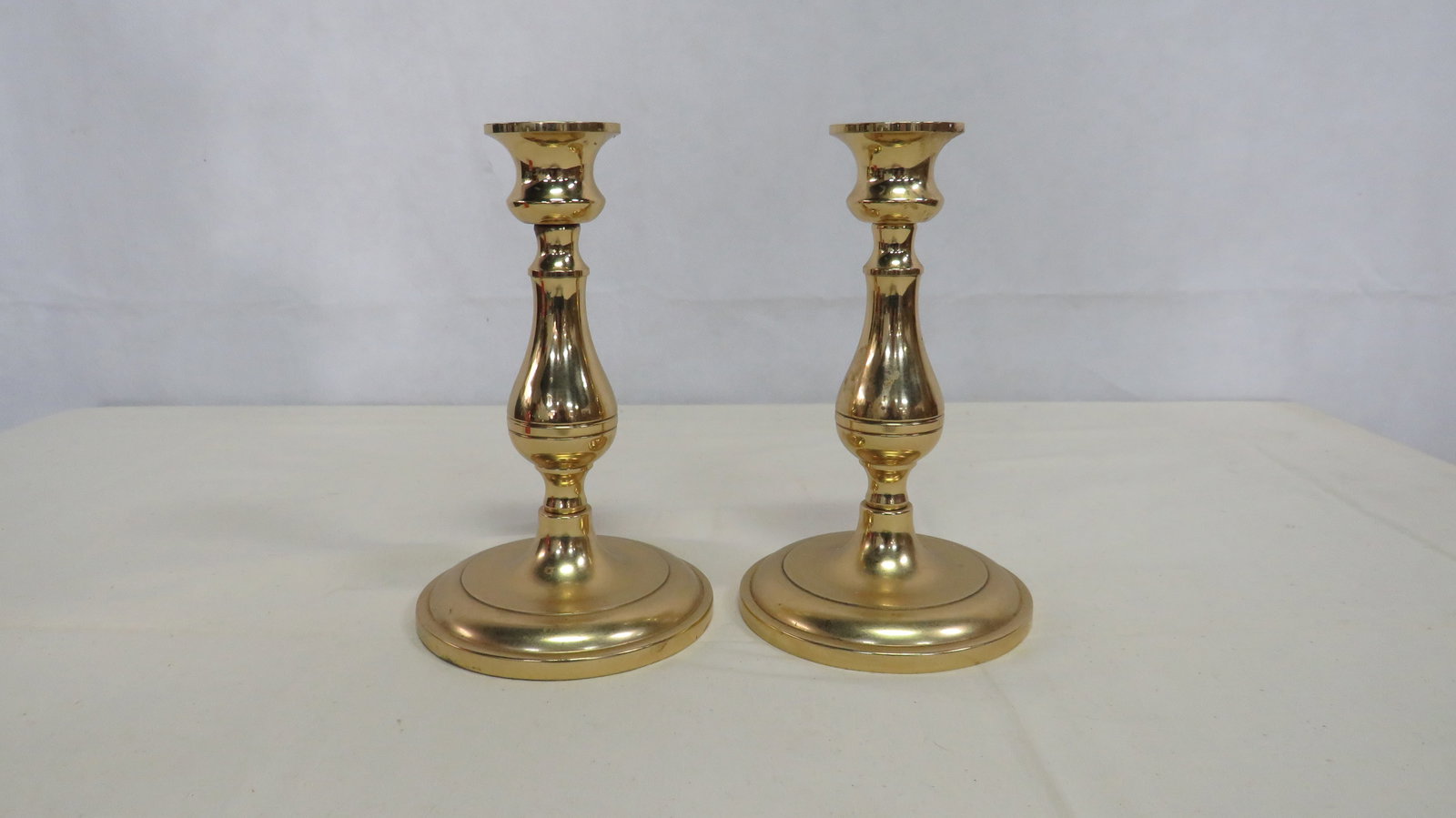 Vintage Baldwin Solid Brass 7" Candlesticks (1 of 4)