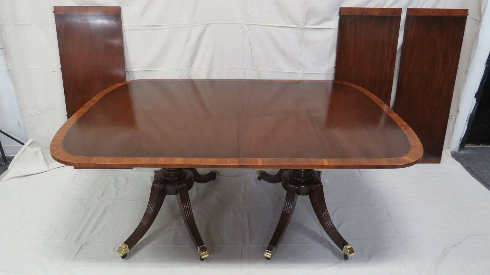 Vtg. Baker Georgian Double Pedestal Dining Table (1 of 6)