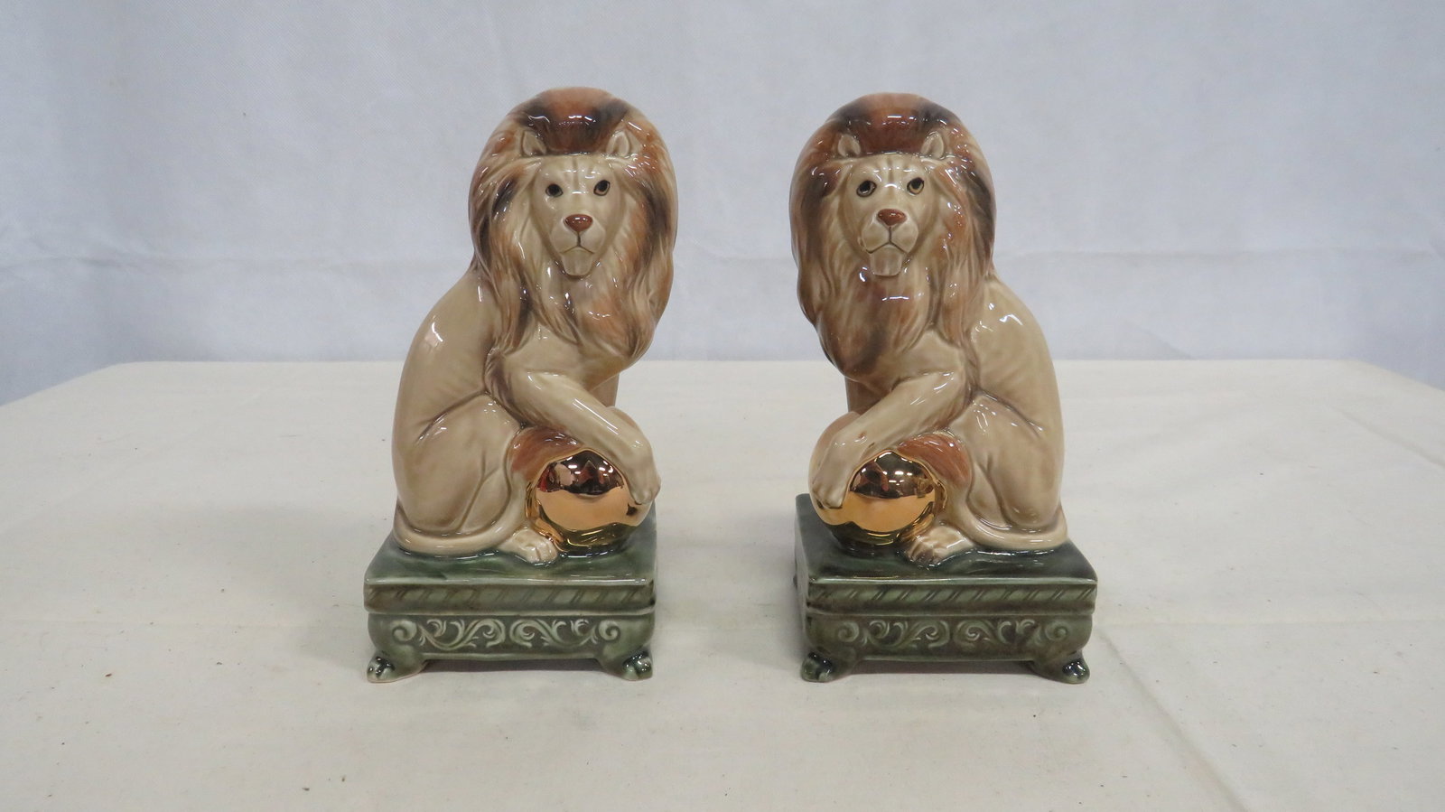 Vintage Andrea Porcelaine Lion Bookends (1 of 4)