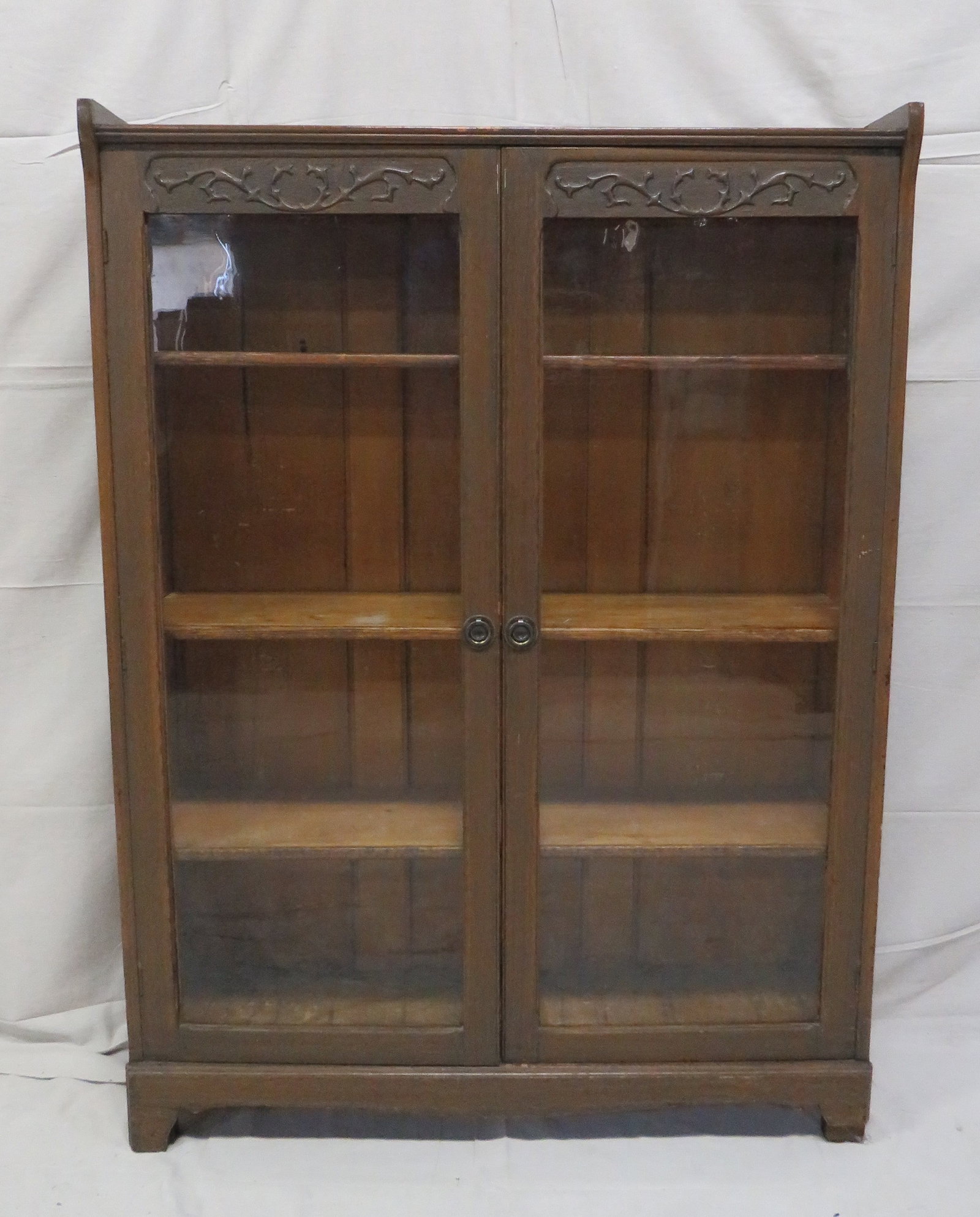Antique Oak Two Door Bookcase (1 of 4)