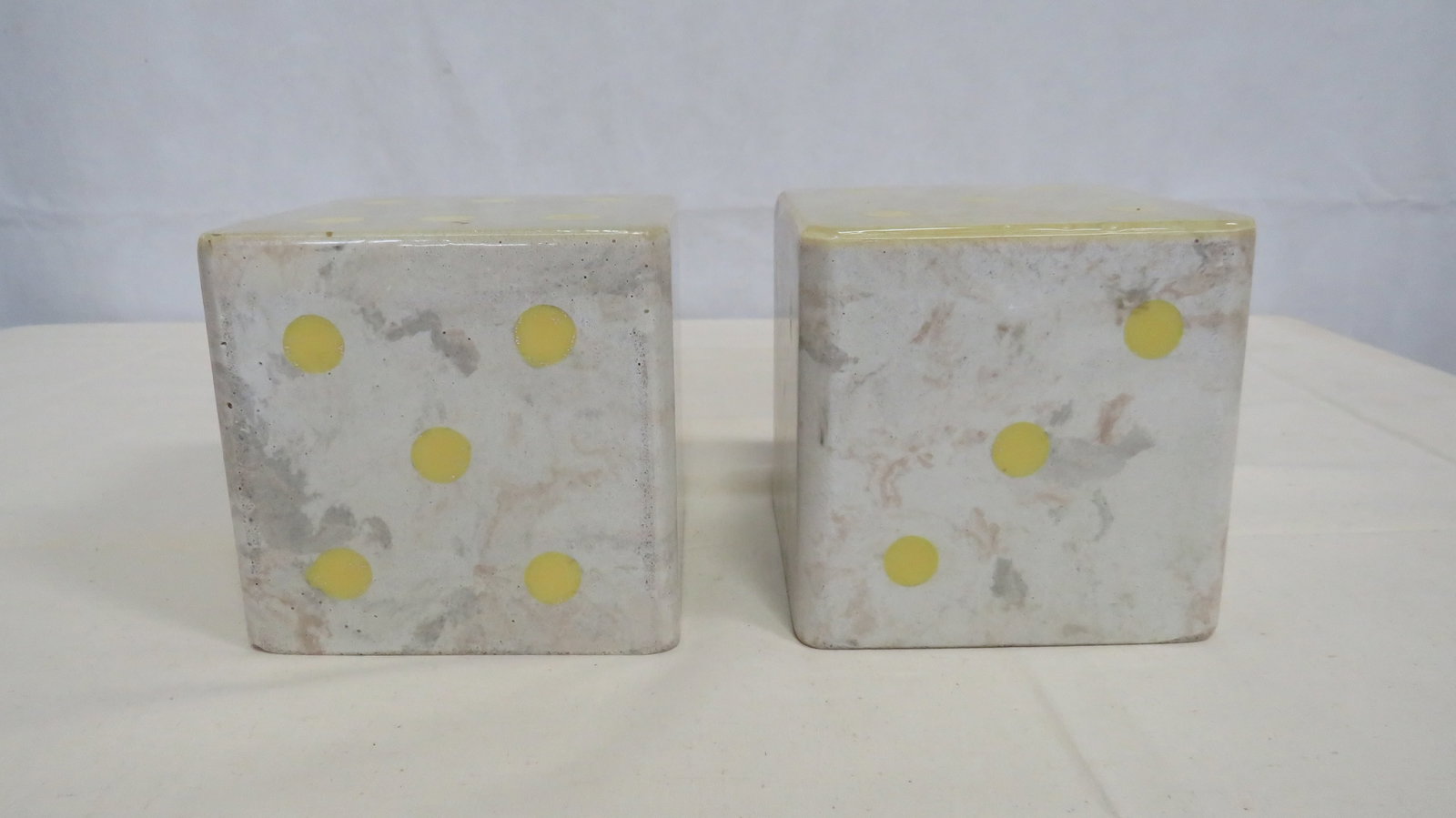 Mid Century Brutalist Decor Cast Stone Dice (1 of 4)