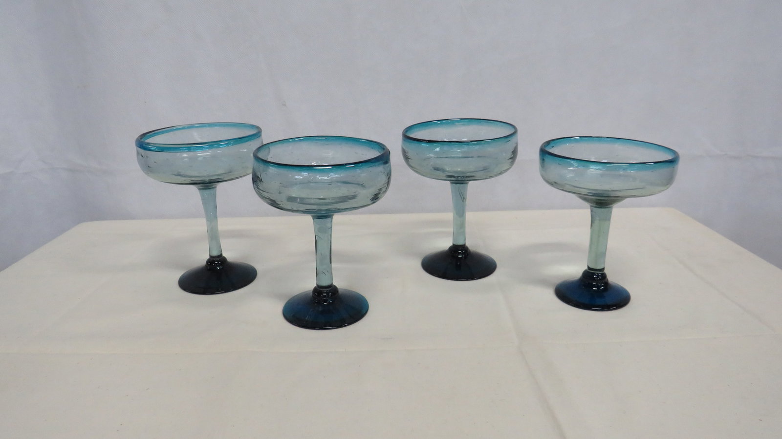 Set of 4 Hand-Blown Margarita Glasses: Set of 4 Hand-Blown Margarita Glasses in good condition. 6"H x 5"D