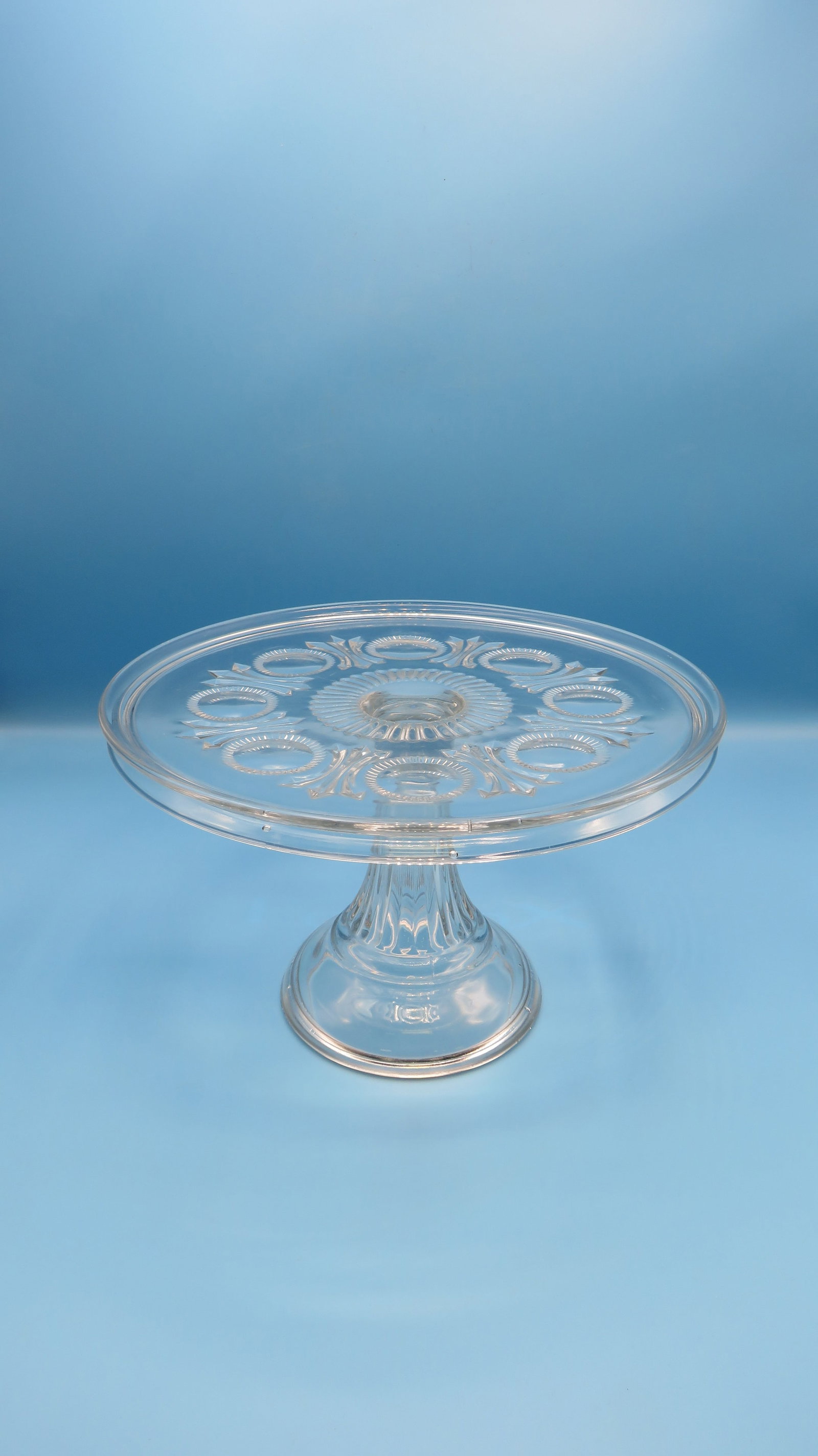 Antique Pressed Pattern Glass Crystal Cake Stand (1 of 3)
