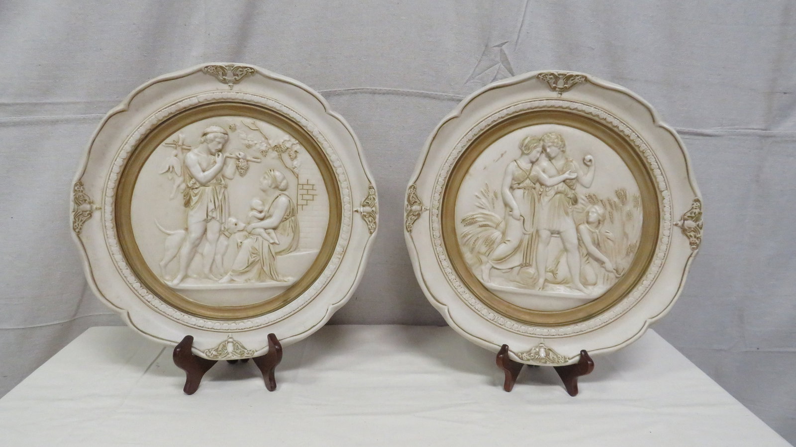 Vintage Mid 20th Century Chalkware Plaques (1 of 2)