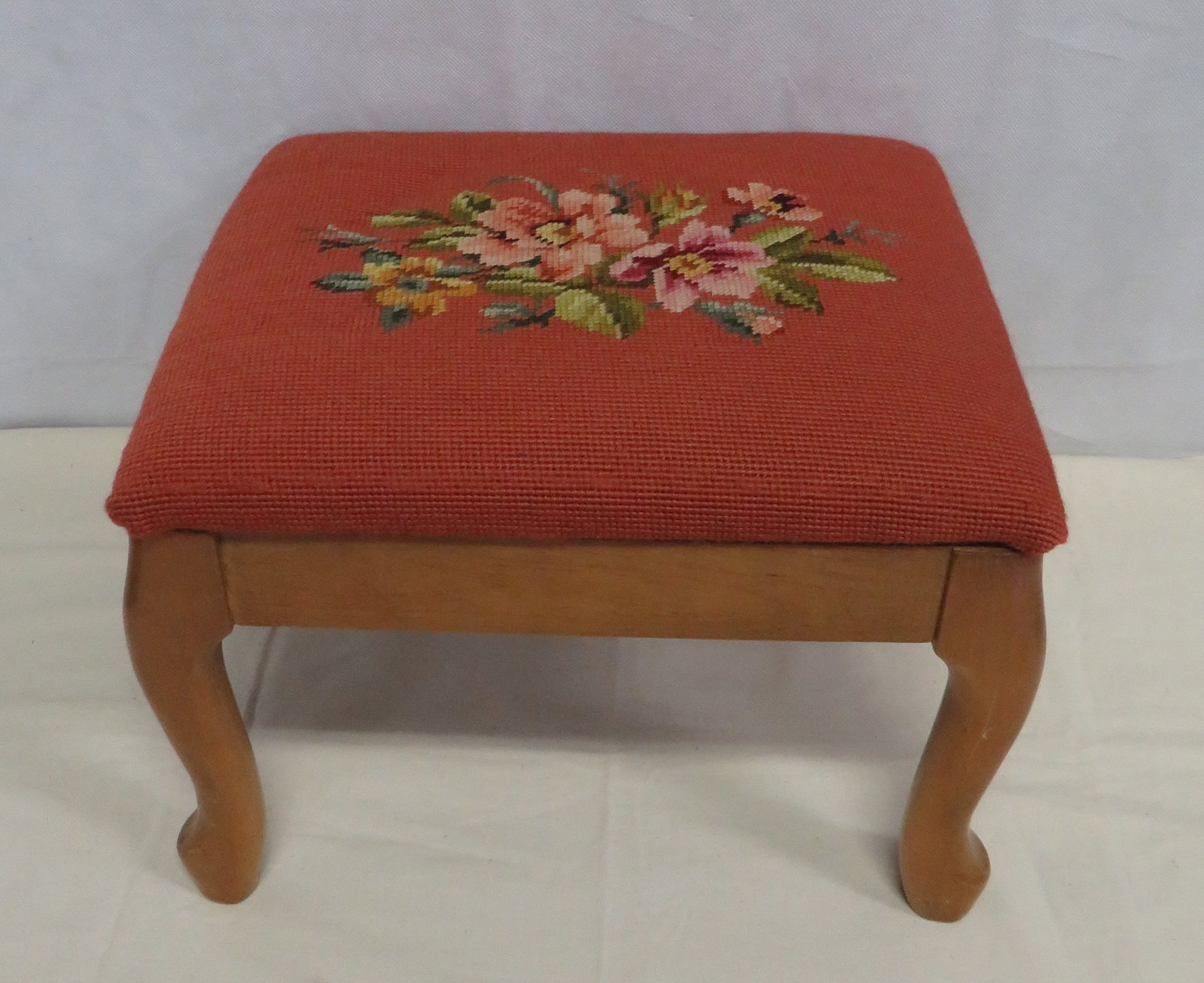 Vintage Needlepoint Footstool (1 of 3)