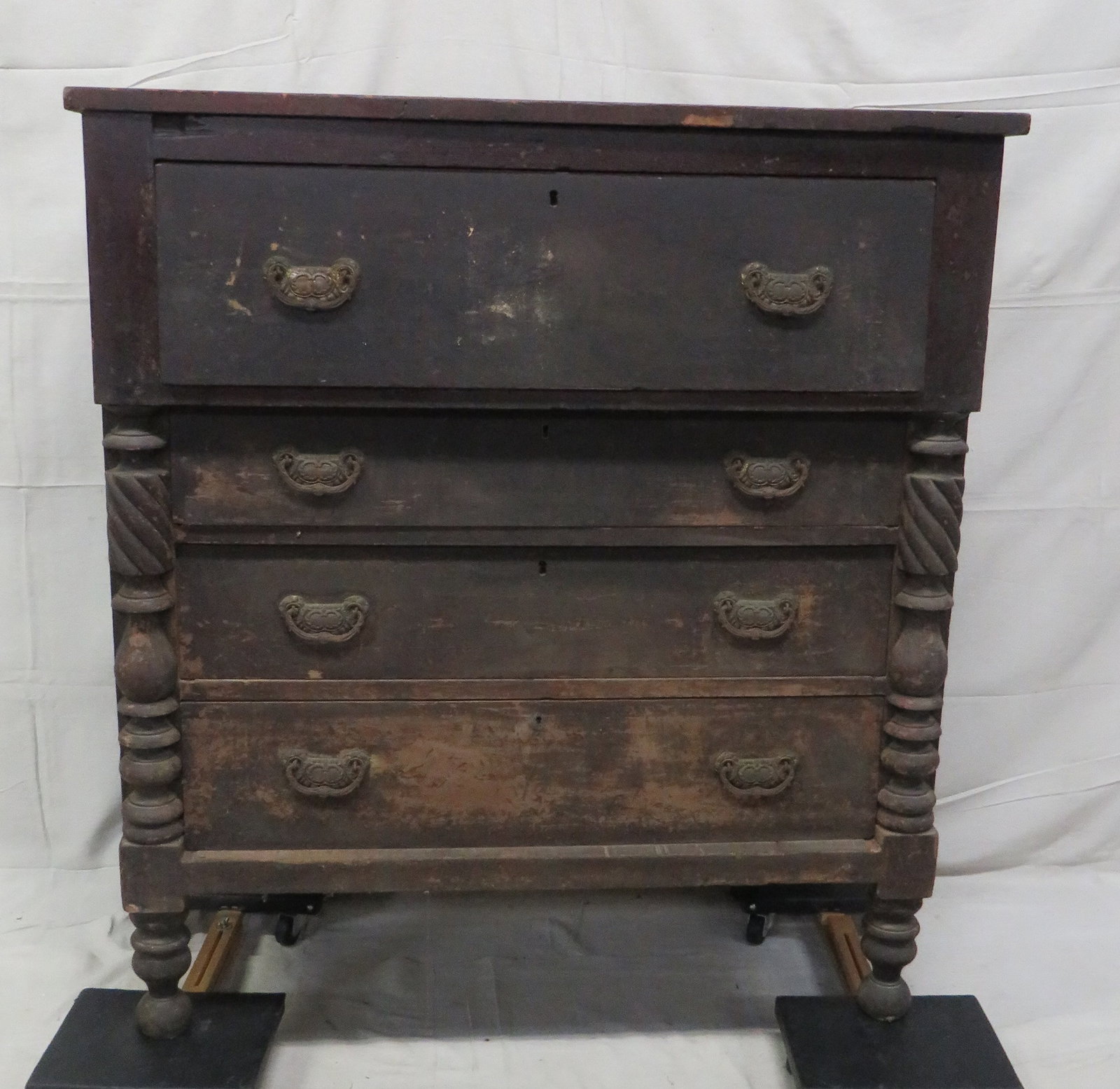 Early Antique Chest of Drawers: Early Antique Chest of Drawers in as found condition, this is a project piece, needs refinished/refurbished, 48''H x 44''W x 21''D