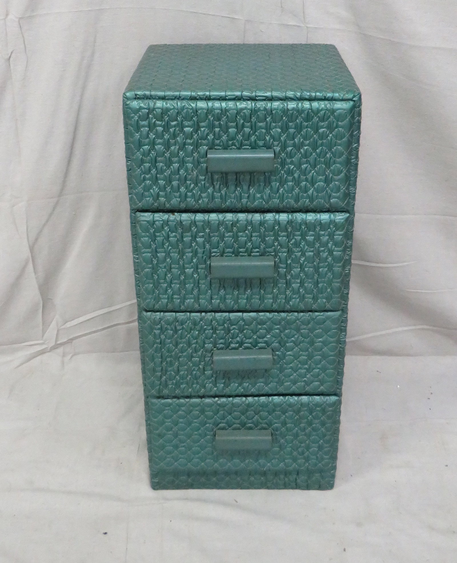 Mid Century Quilted 3 Drawer Storage Chest: Mid Century Quilted 3 Drawer Storage Chest in good condition. 28"H x 12.5"W x 13"D